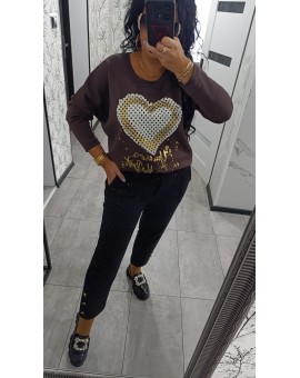 SUPER WŁOSKA BLUZKA CZEKOLADA